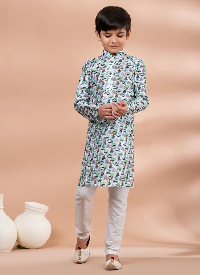 Mono Multi Traditional Wear Digital Printed Kids Kurta Pajama